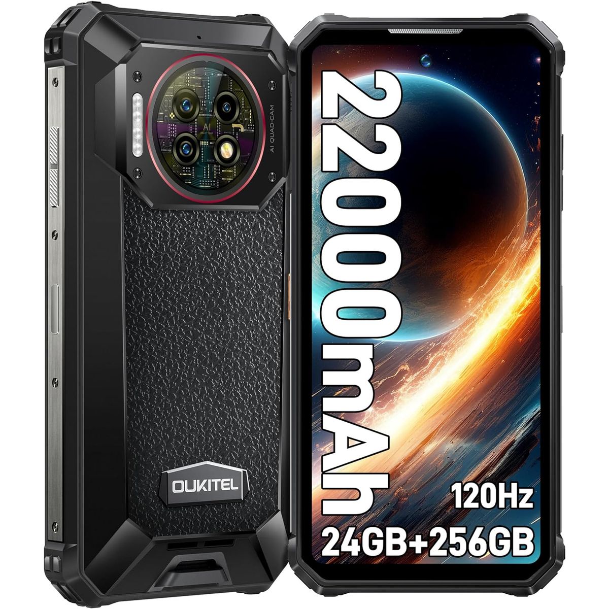 OUKITEL - OUKITEL WP19 pro Celular 24GB+256GB 22000mAh-Negro