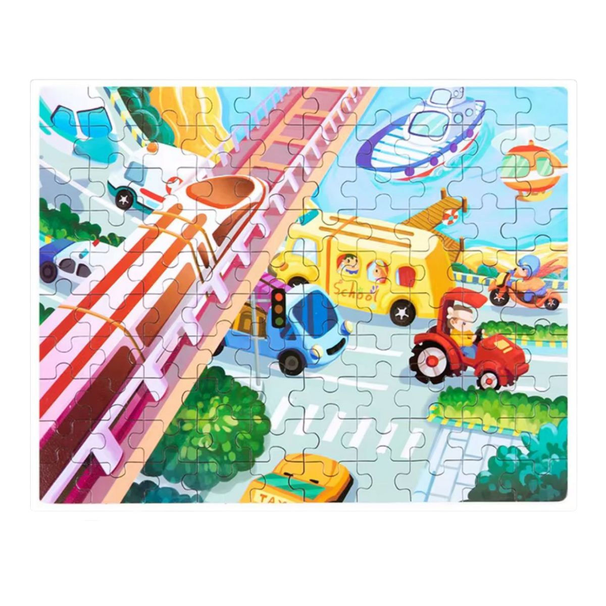 GENERICO - Rompecabezas Puzzle Para Niños 100 Pzs M6 Medios Transporte