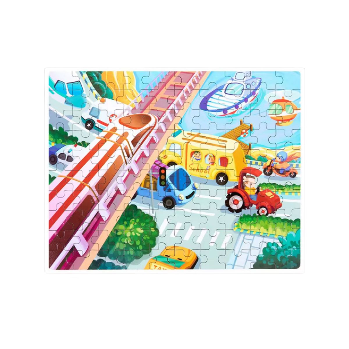 GENERICO - Rompecabezas Puzzle Para Niños 100 Pzs M6 Medios Transporte