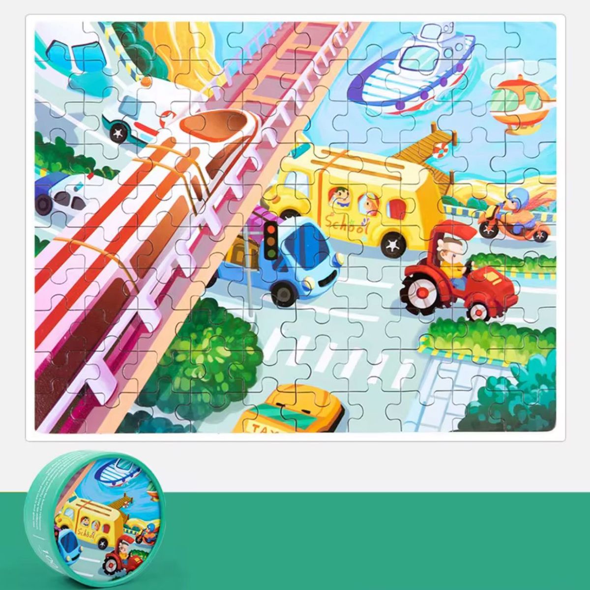 GENERICO - Rompecabezas Puzzle Para Niños 100 Pzs M6 Medios Transporte
