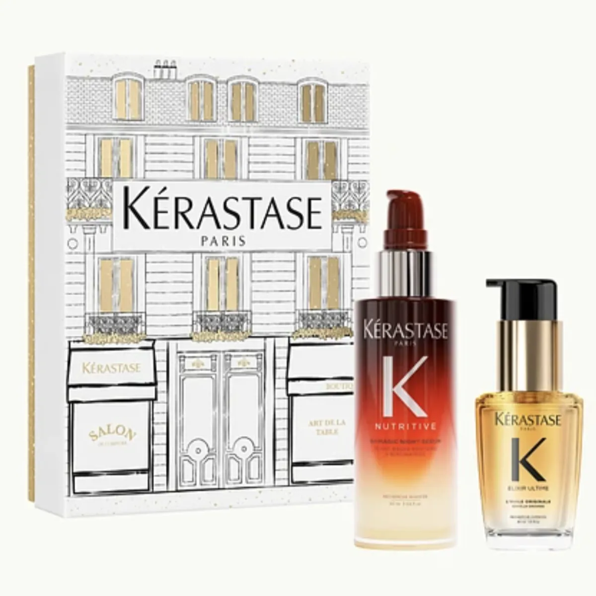 KERASTASE - Set Cabello Seco Sérum 8H Magic Night Repair 90 Ml + Aceite Lhuile Originale Elixir Ultime 30 Ml Kérastase