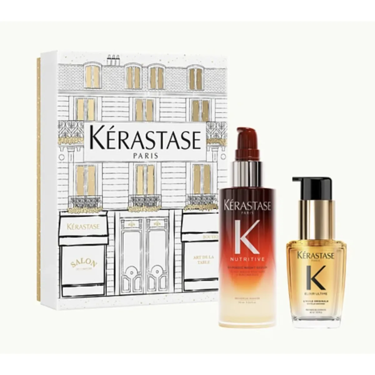 KERASTASE - Set Cabello Seco Sérum 8H Magic Night Repair 90 Ml + Aceite Lhuile Originale Elixir Ultime 30 Ml Kérastase