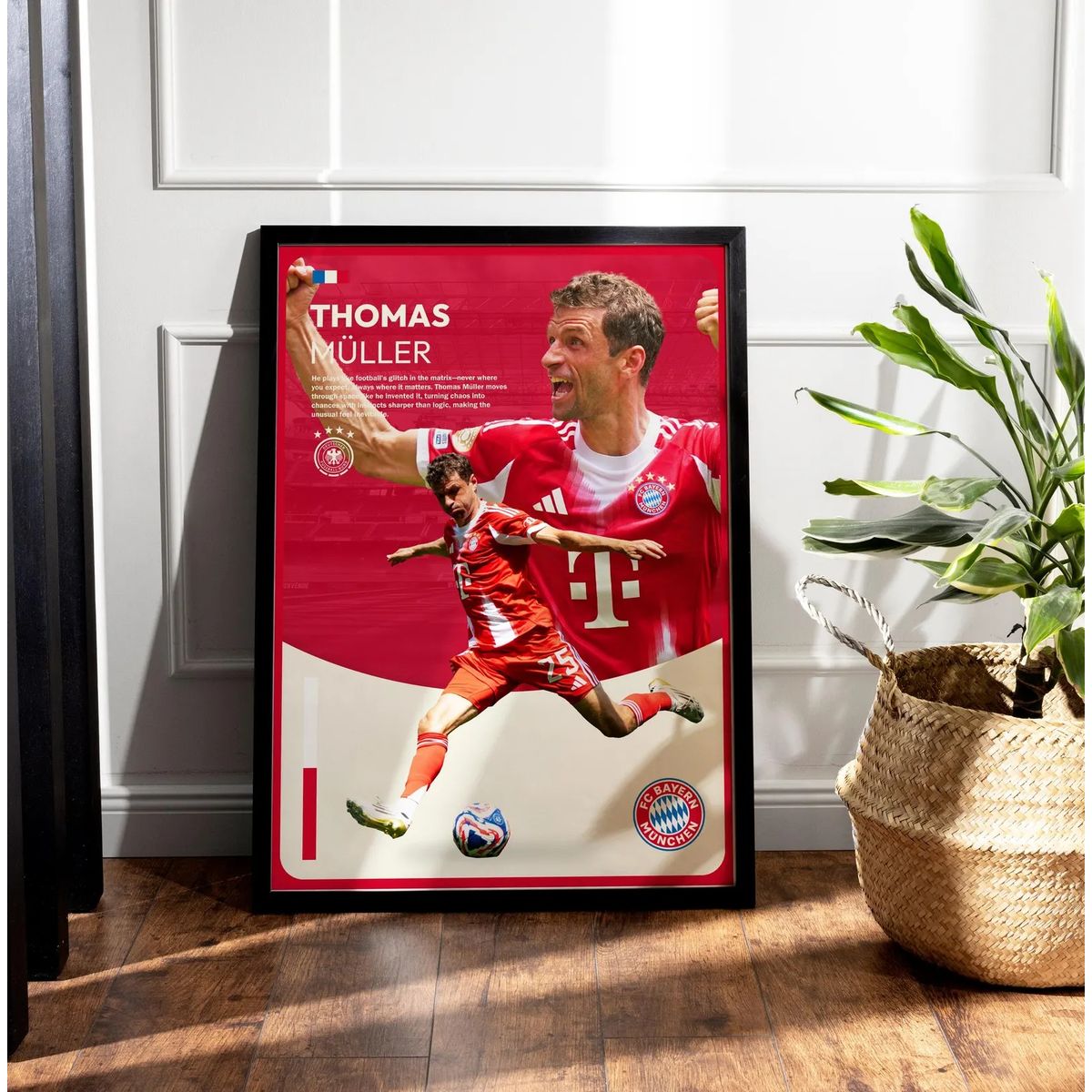 GENERICO - Cuadro de Futbolista Thomas Müller Futbol + Marco Negro