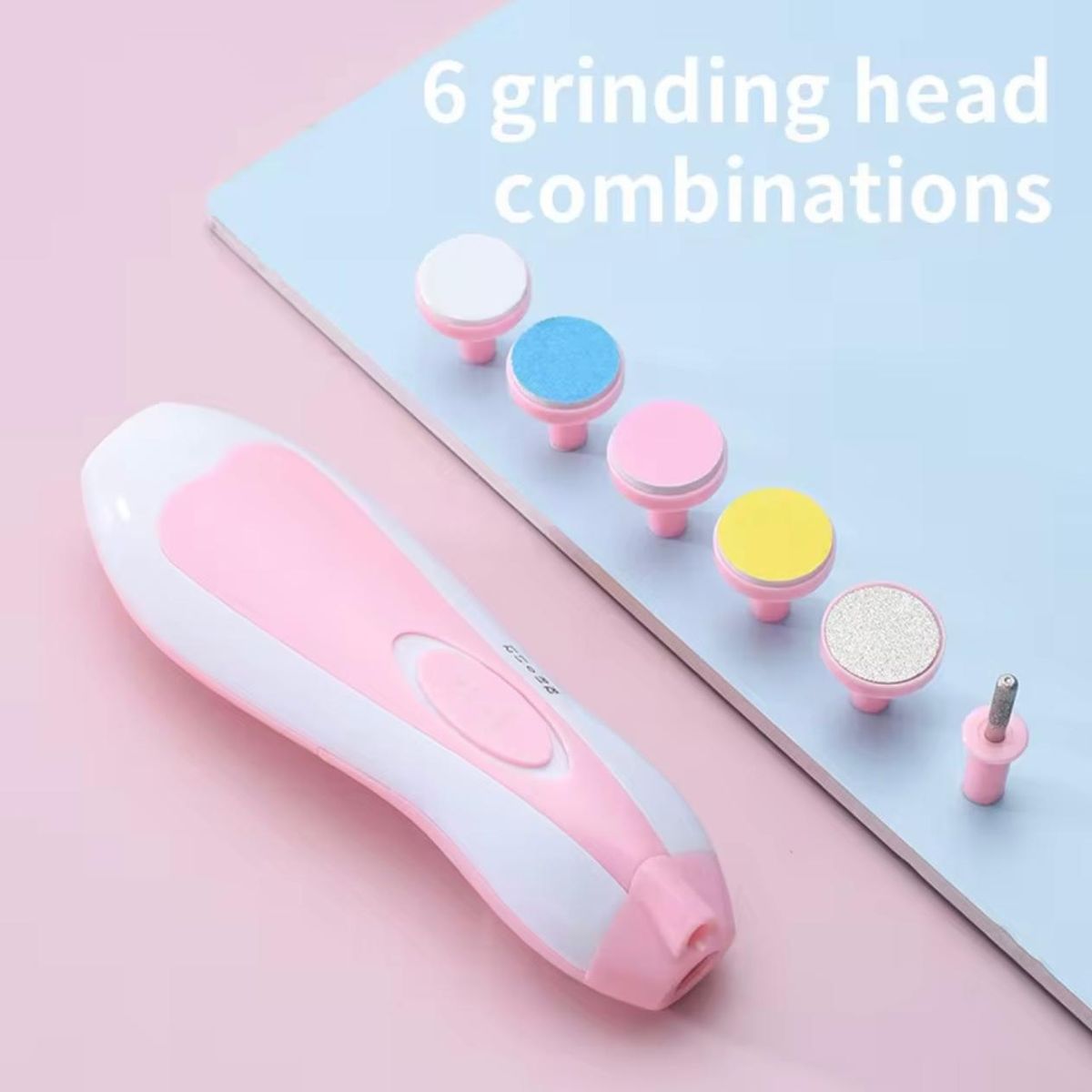 GENERICO - Lima Eléctrica cortaúñas para bebés Rosado con repuesto