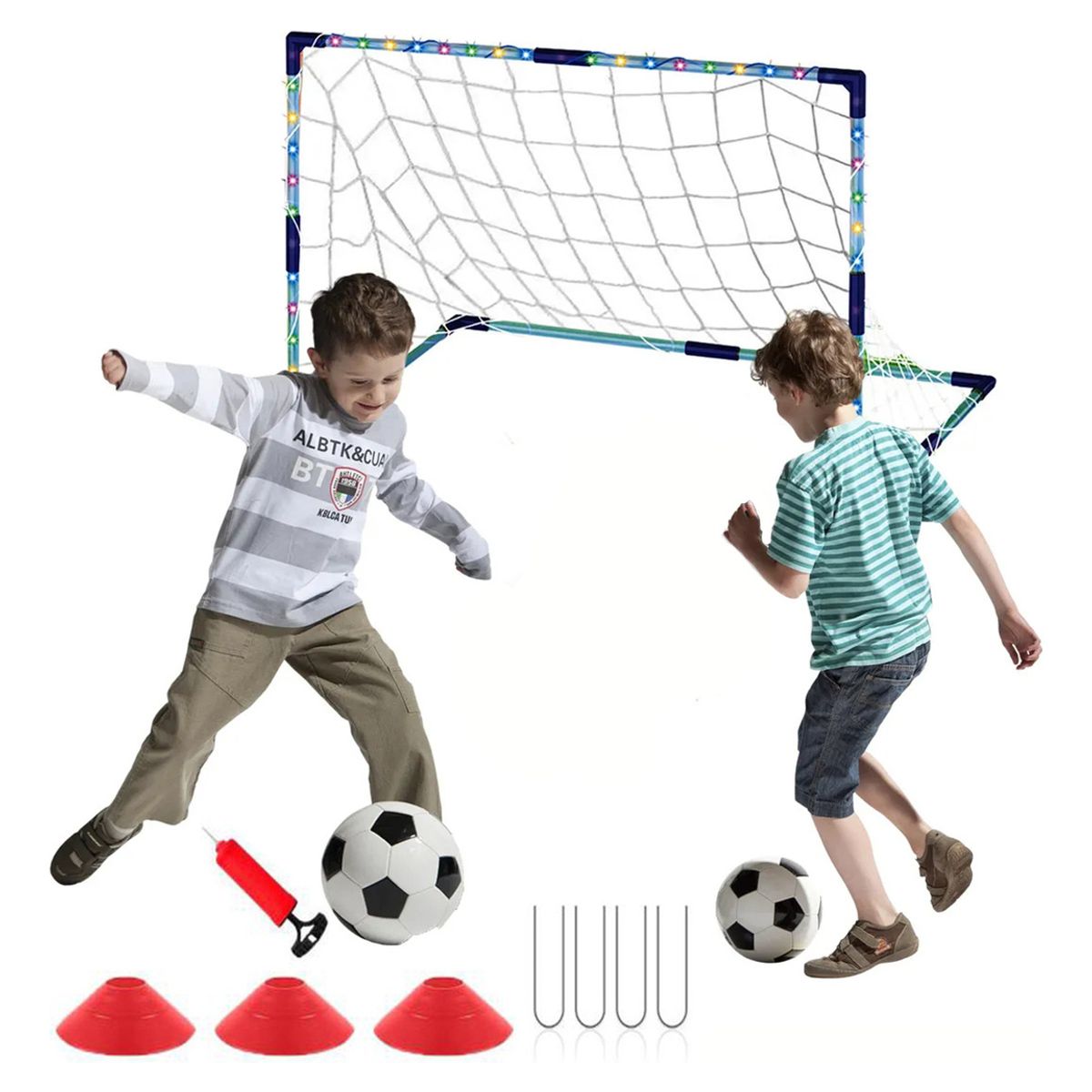 GENERICO - Set Arco De Futbol Infantil Con Inflador Y Pelota Para Niños