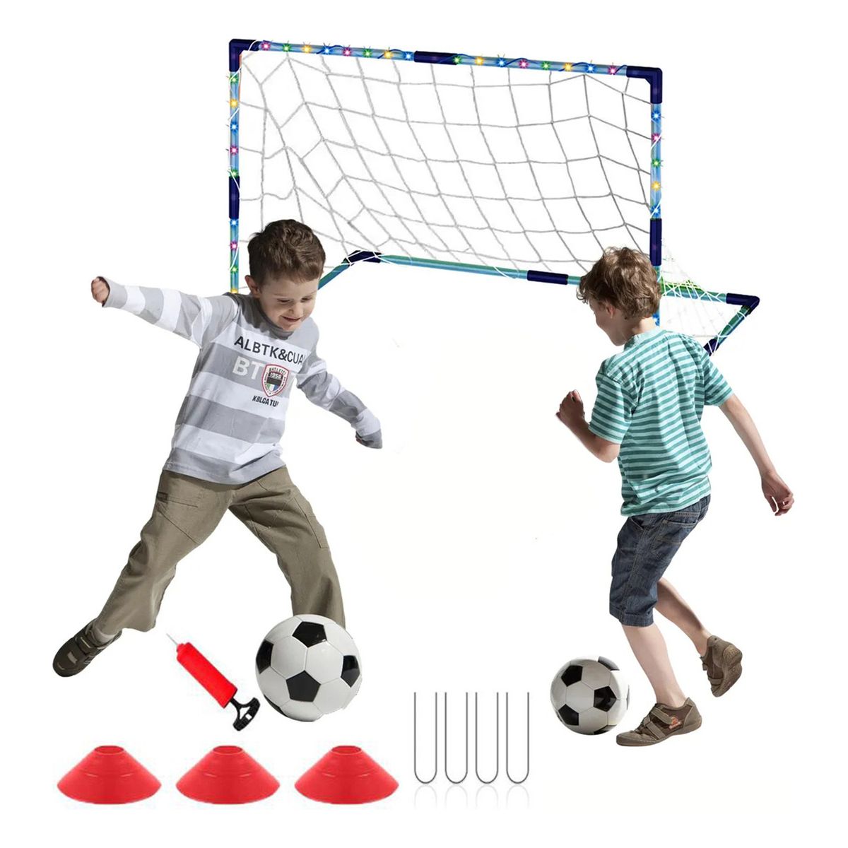 GENERICO - Set Arco De Futbol Infantil Con Inflador Y Pelota Para Niños