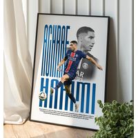 Cuadro De Achraf Hakimi Del Psg Futbol + Marco