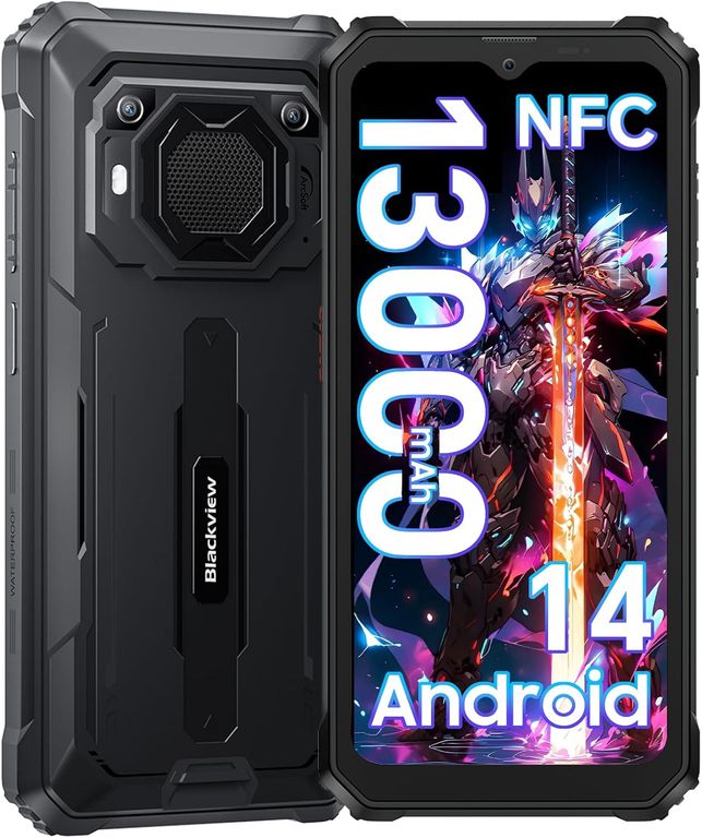 BV6200 pro Celular 12GB+128GB 13000mAh Smartphone-Negro