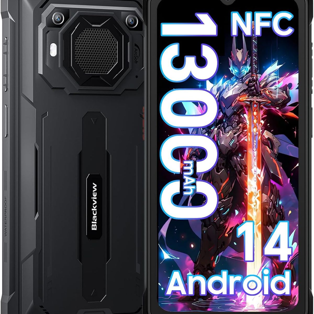 BLACKVIEW - Blackview BV6200 pro Celular 12GB+128GB 13000mAh Smartphone-Negro