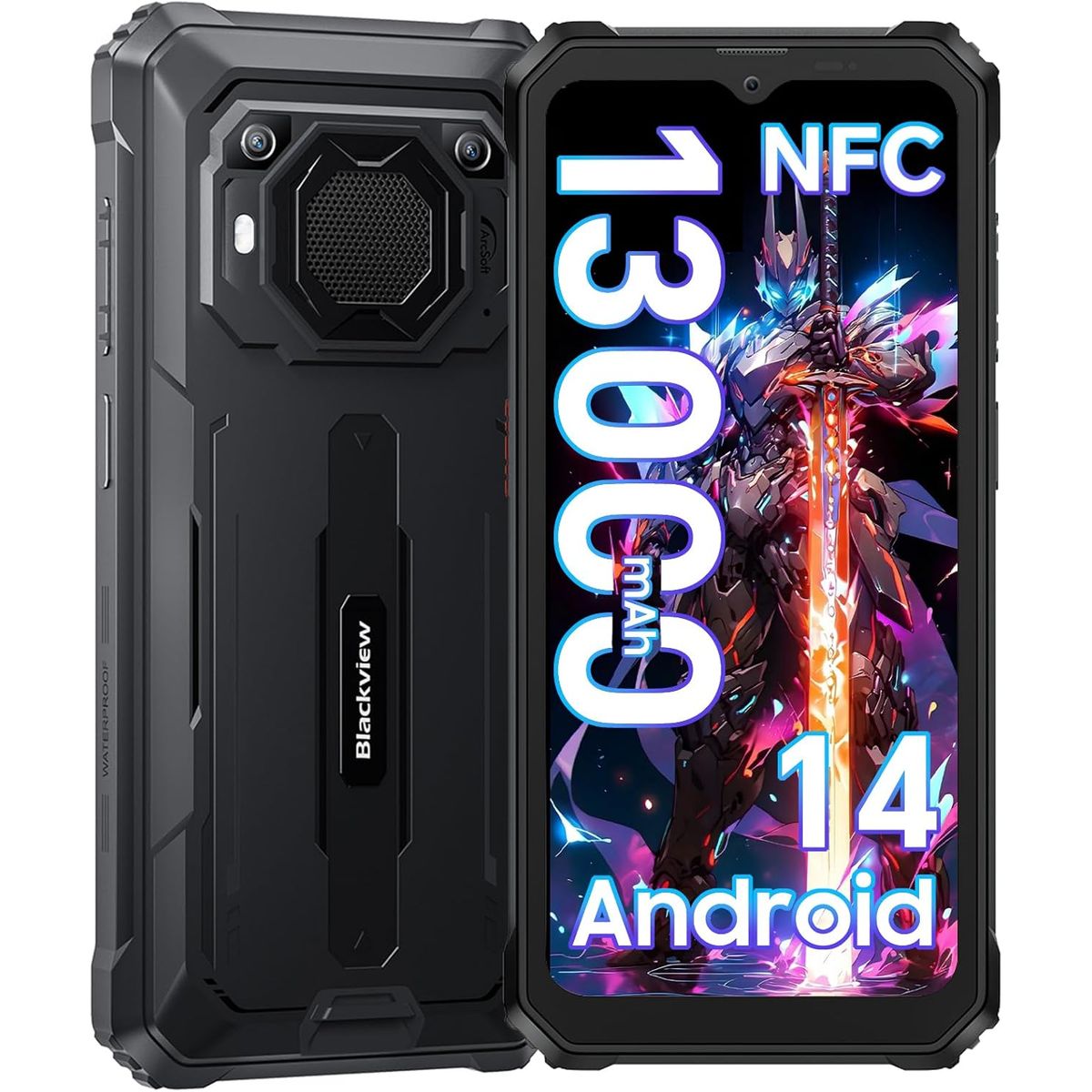BLACKVIEW - Blackview BV6200 pro Celular 12GB+128GB 13000mAh Smartphone-Negro