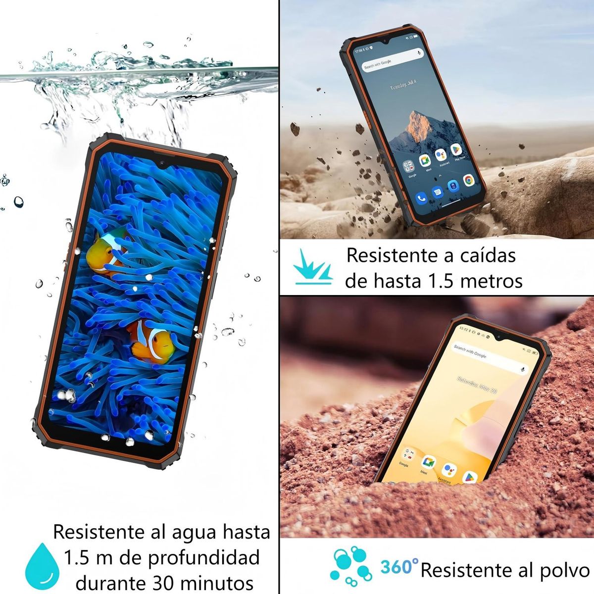 BLACKVIEW - Blackview BV6200 pro Celular 12GB+128GB 13000mAh Smartphone-Negro