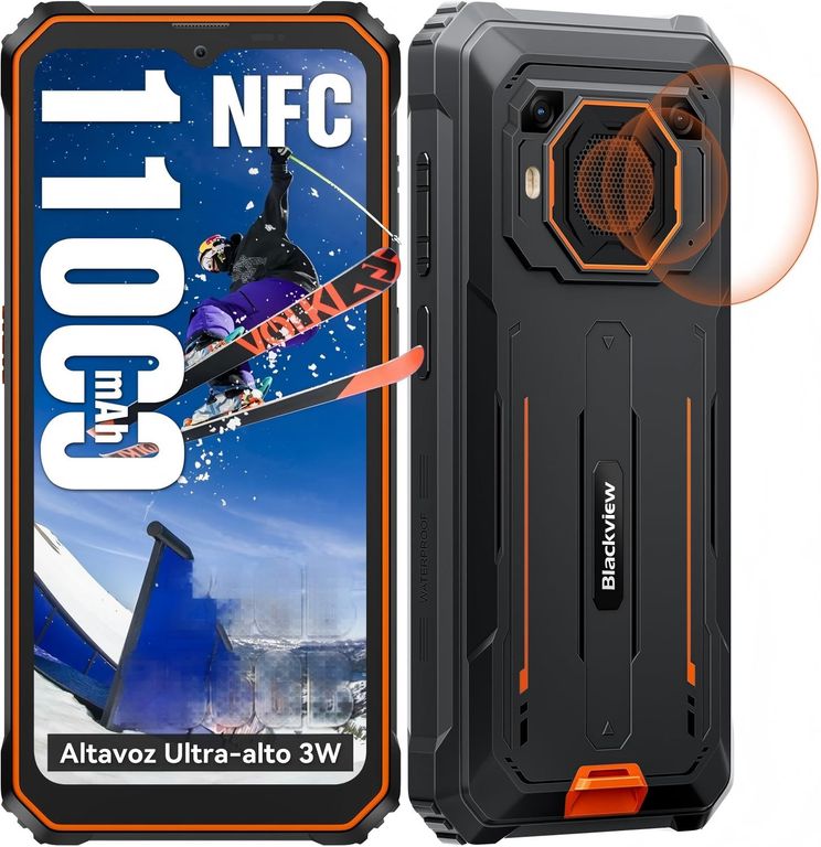 BV6200 Plus Celular 24GB+128GB 11000mAh Smartphone-Naranja