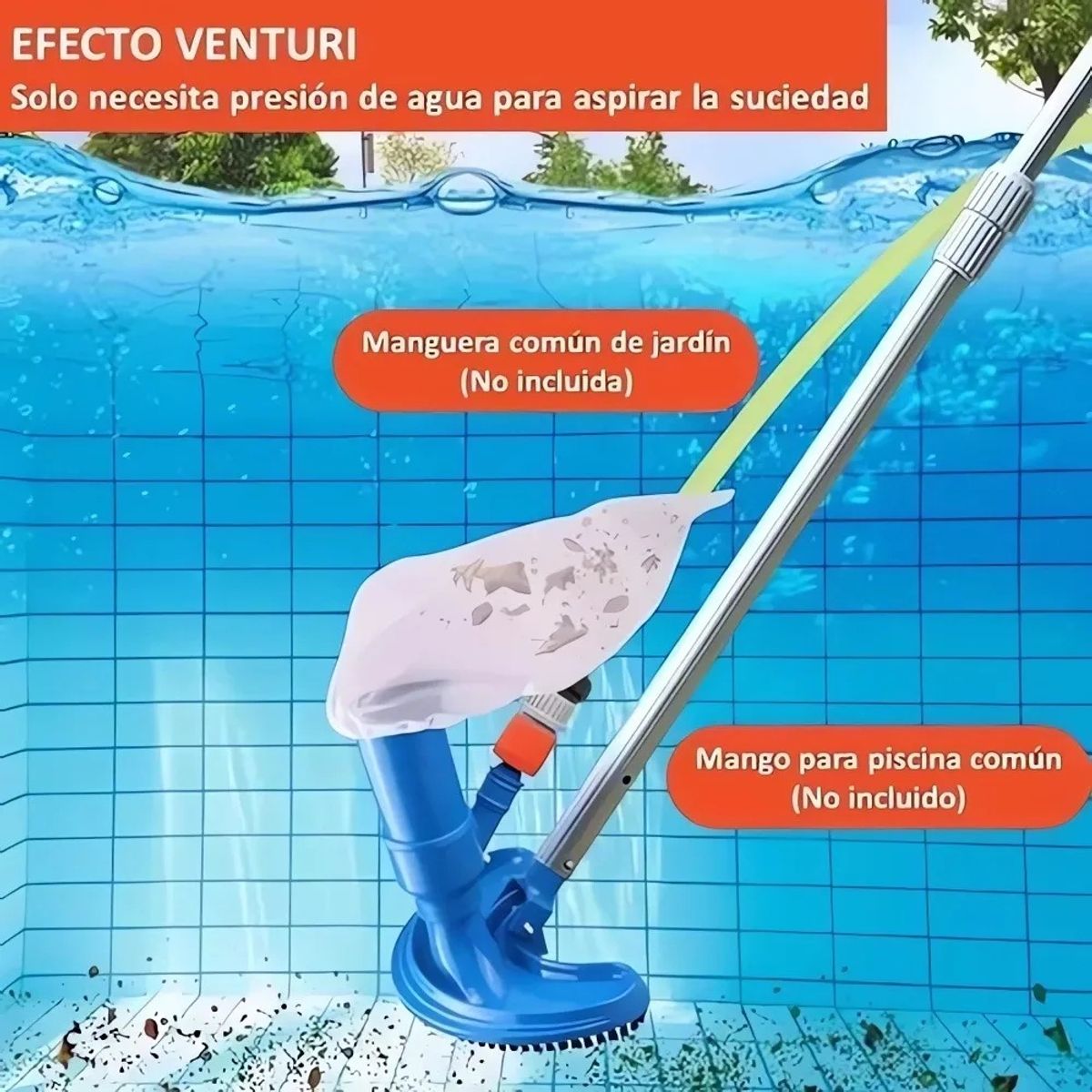 Kit de Limpieza Aspiradora Manual de Fondo Piscina PortátilPara Piscinas Sobre el SueloEstanques, marca KUANGYE - Foto 2