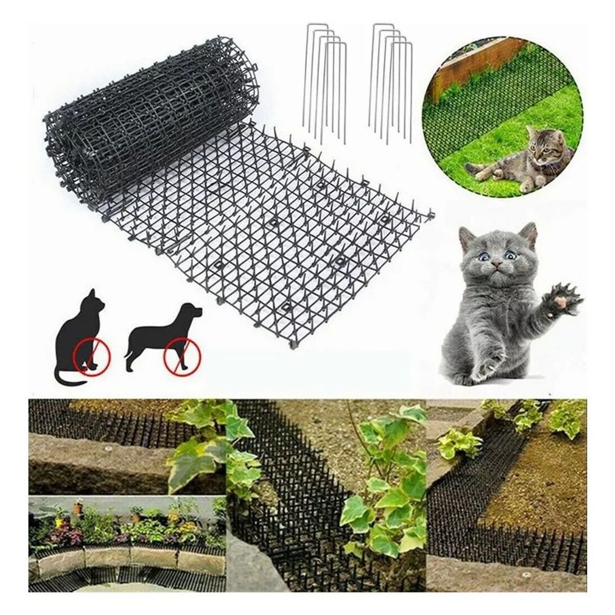 10 Alfombrillas De Miedo Para Gatos Jardín Antigato Tiras 2m, marca KUANGYE - Foto Principal
