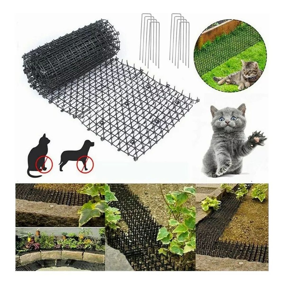 10 Alfombrillas De Miedo Para Gatos Jardín Antigato Tiras 2m, marca KUANGYE - Foto Principal