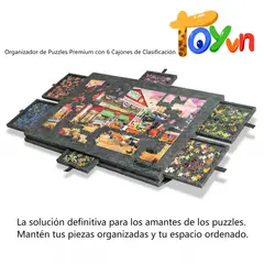 TOYUN TOYUN - Tabla De Rompecabezas Inclinable Con Soporte Y 6 Cajone