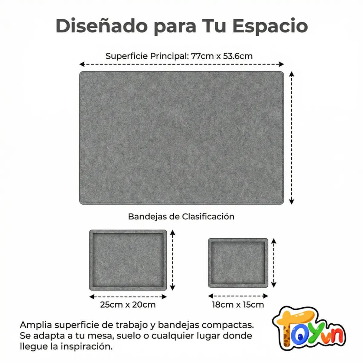 TOYUN TOYUN - Tabla De Rompecabezas Inclinable Con Soporte Y 6 Cajone
