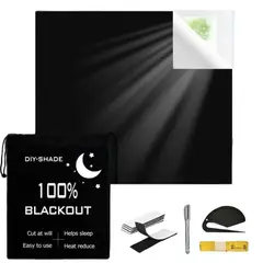 MUNDO MAGIA - Cortinas Blackout Portátiles, Se Puede Cortar,1,45 X 4 M Negro
