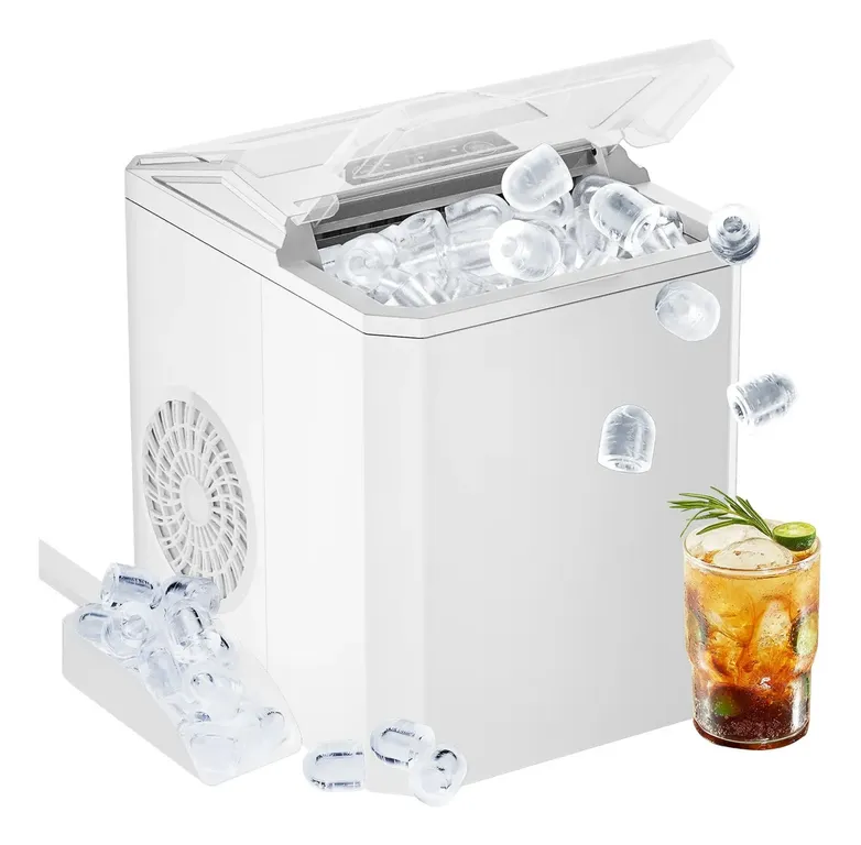 MOVI MAQUINA PARA HACER HIELO, 9 CUBOS CADA 8 MINUTOS, 2 TAMAÑOS DE CUBO