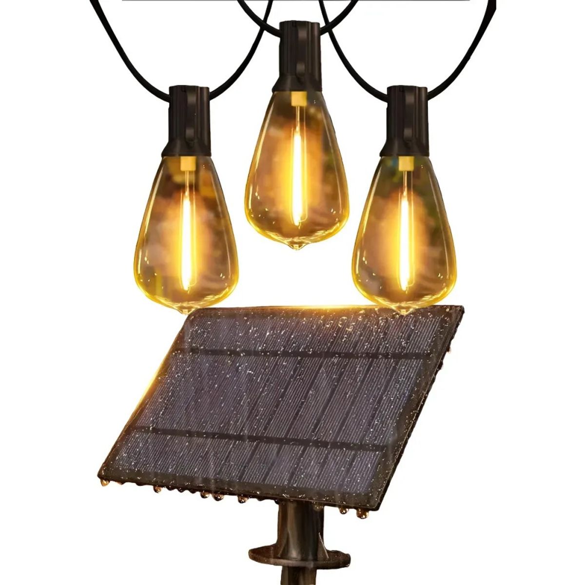 MUNDO MAGIA - Cadena de Luces Solares Exterior 15 Metros + 20 Impermeables