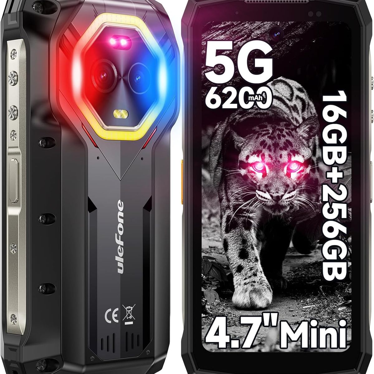 ULEFONE - Ulefone Armor Mini 20 Pro 5G Celular 16GB+256GB Smartphone-Negro