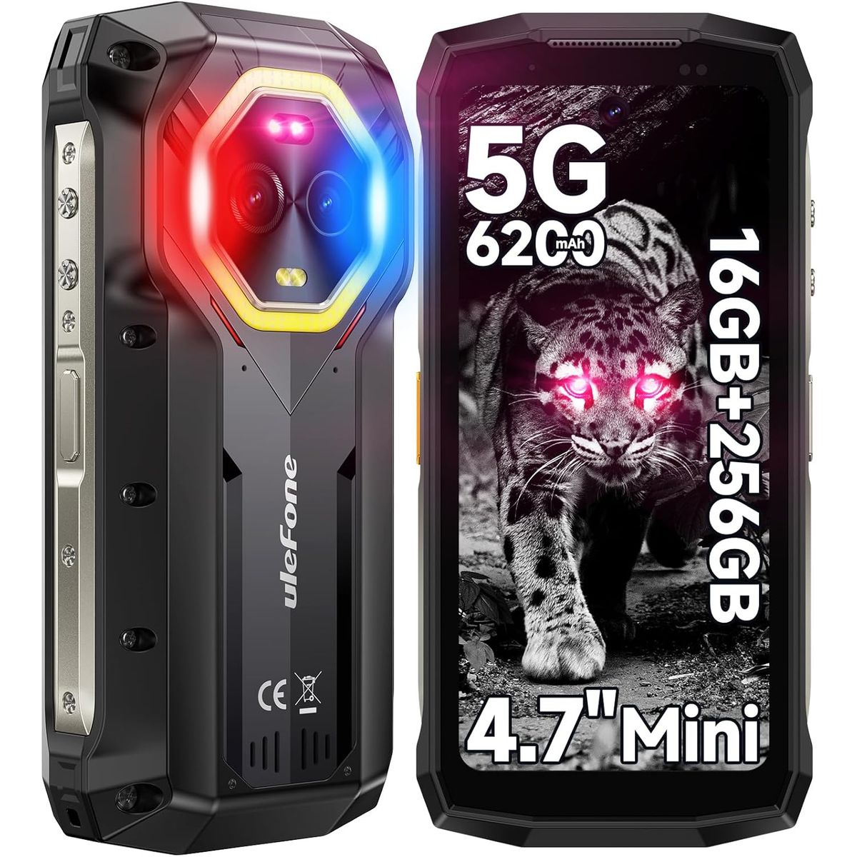 ULEFONE - Ulefone Armor Mini 20 Pro 5G Celular 16GB+256GB Smartphone-Negro