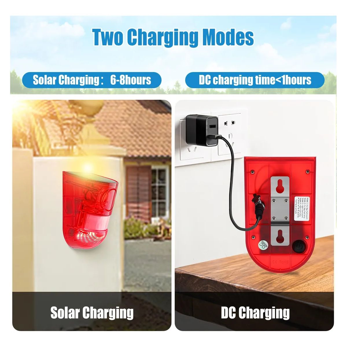 MOVI - ALARMA SOLAR CON SENSOR DE MOVIMIENTO 129 DB IMPERMEABLE