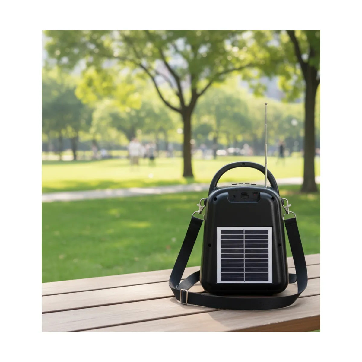 GENERICO - Parlante Ai-f06 Portátil Con Sonido Potente y Carga Solar Color Blanco