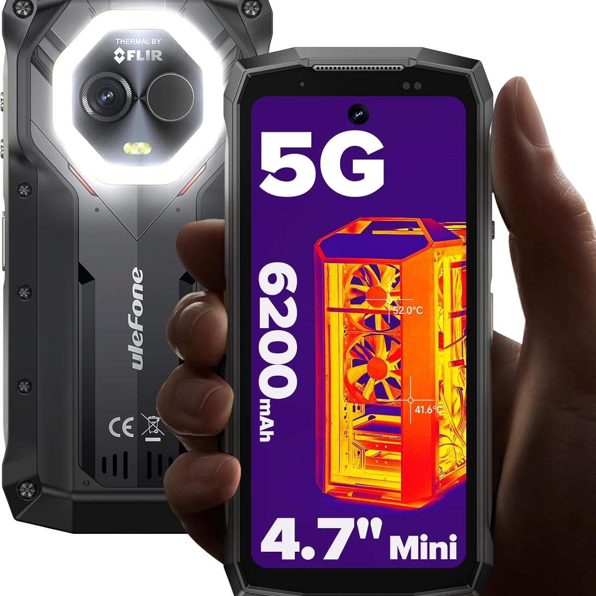 ULEFONE - Ulefone Armor Mini 20T Pro 5G Celular 16GB+256GB Smartphone-Negro