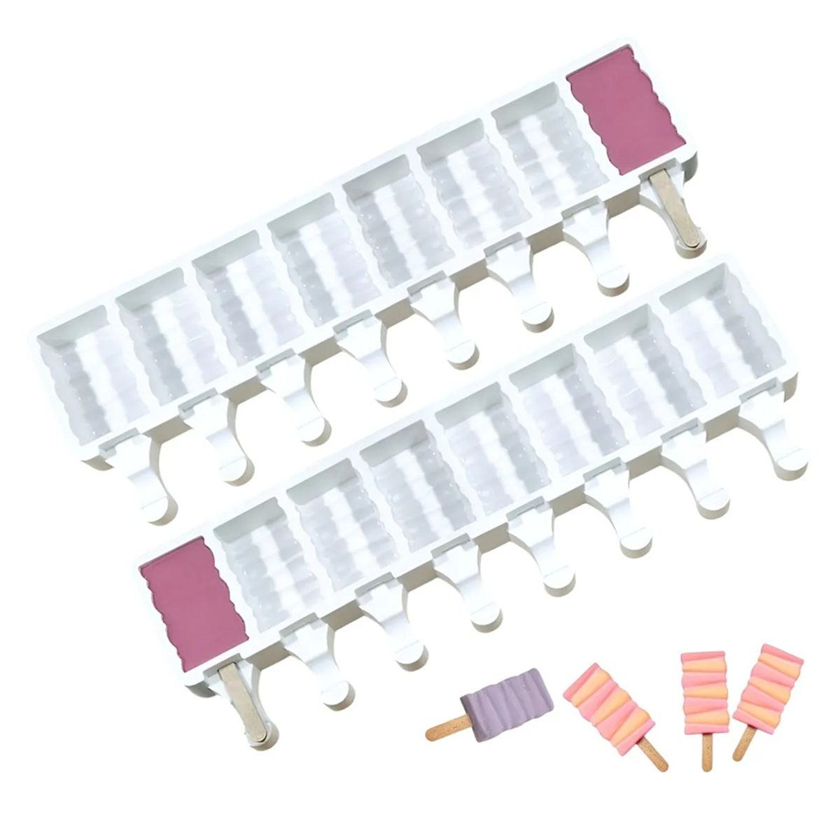 PASTELERIUSCL - X2 Moldes De Silicona Para Helados Molde Paletas Helado 446