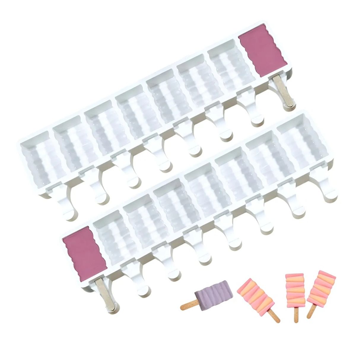 PASTELERIUSCL - X2 Moldes De Silicona Para Helados Molde Paletas Helado 446