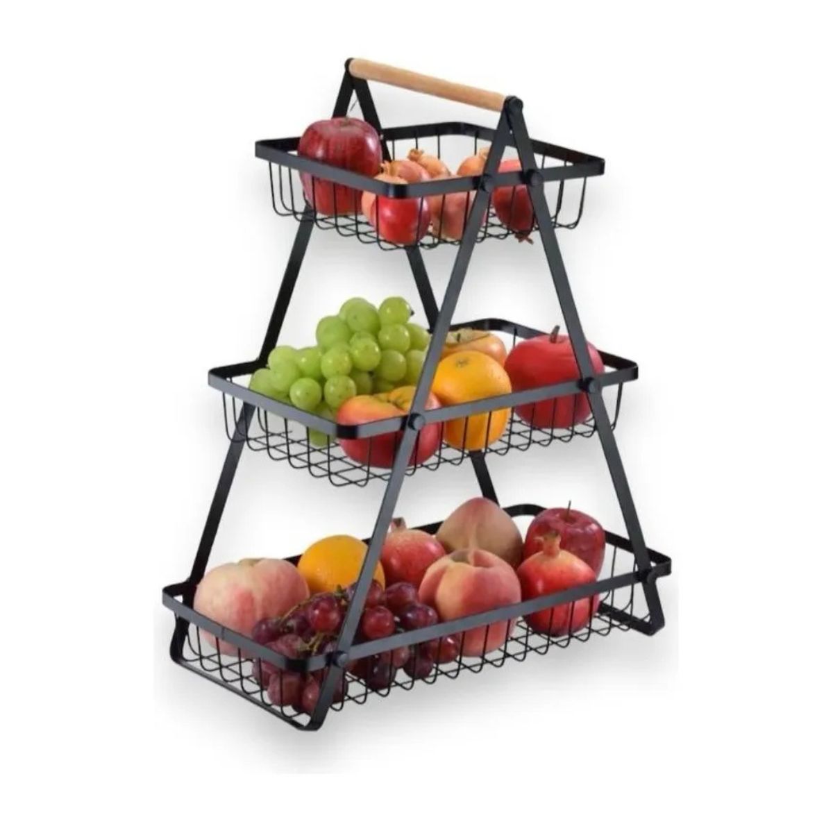 GENERICO - Canasta Organizador De Fruta Y Verduras 3 Niveles Estante