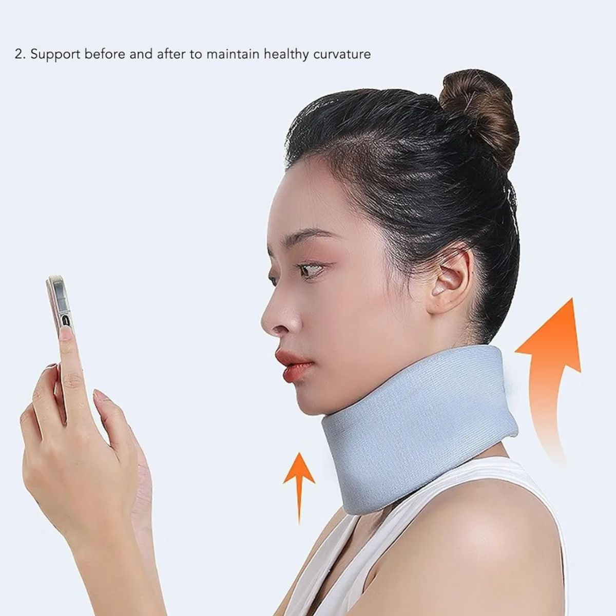 OKAY - Cuello Collarin Cervical Blando Soporte Ortopedico Colores M Celeste