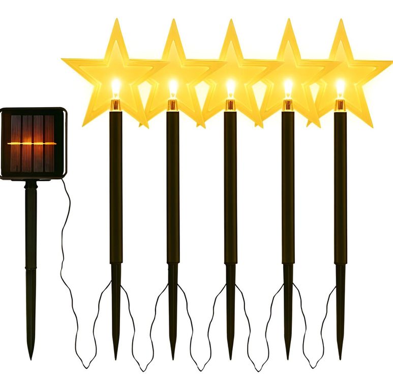 5 Guirnalda Solar Guirnaldas Solares Lampara Jardin Estrella Estacas Solares Para Exterior