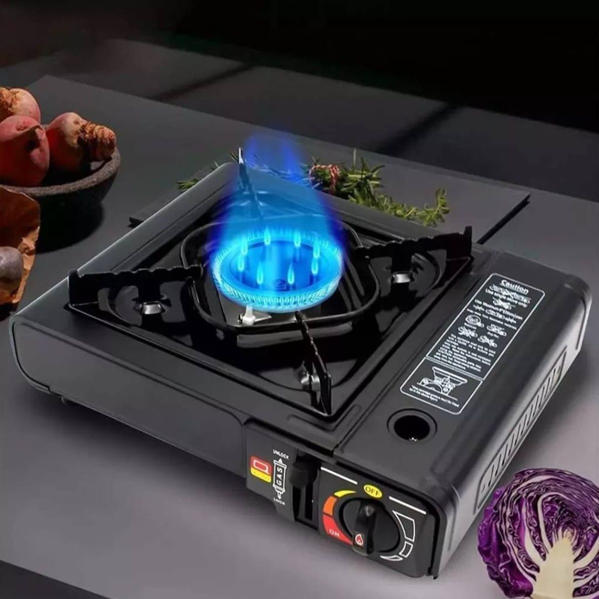 MOVI - COCINILLA CAMPING CON MALETA PARA GAS Y GAS BUTANO