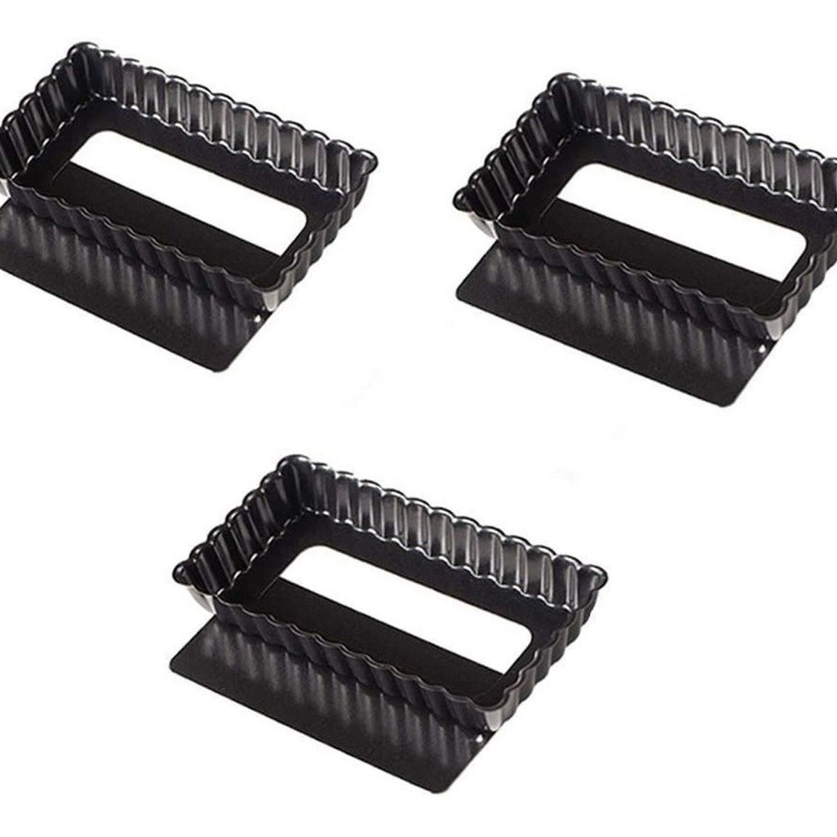 PASTELERIUSCL - pack x3 molde tarta rectangular desmontable individual molde tartaleta molde pie individual