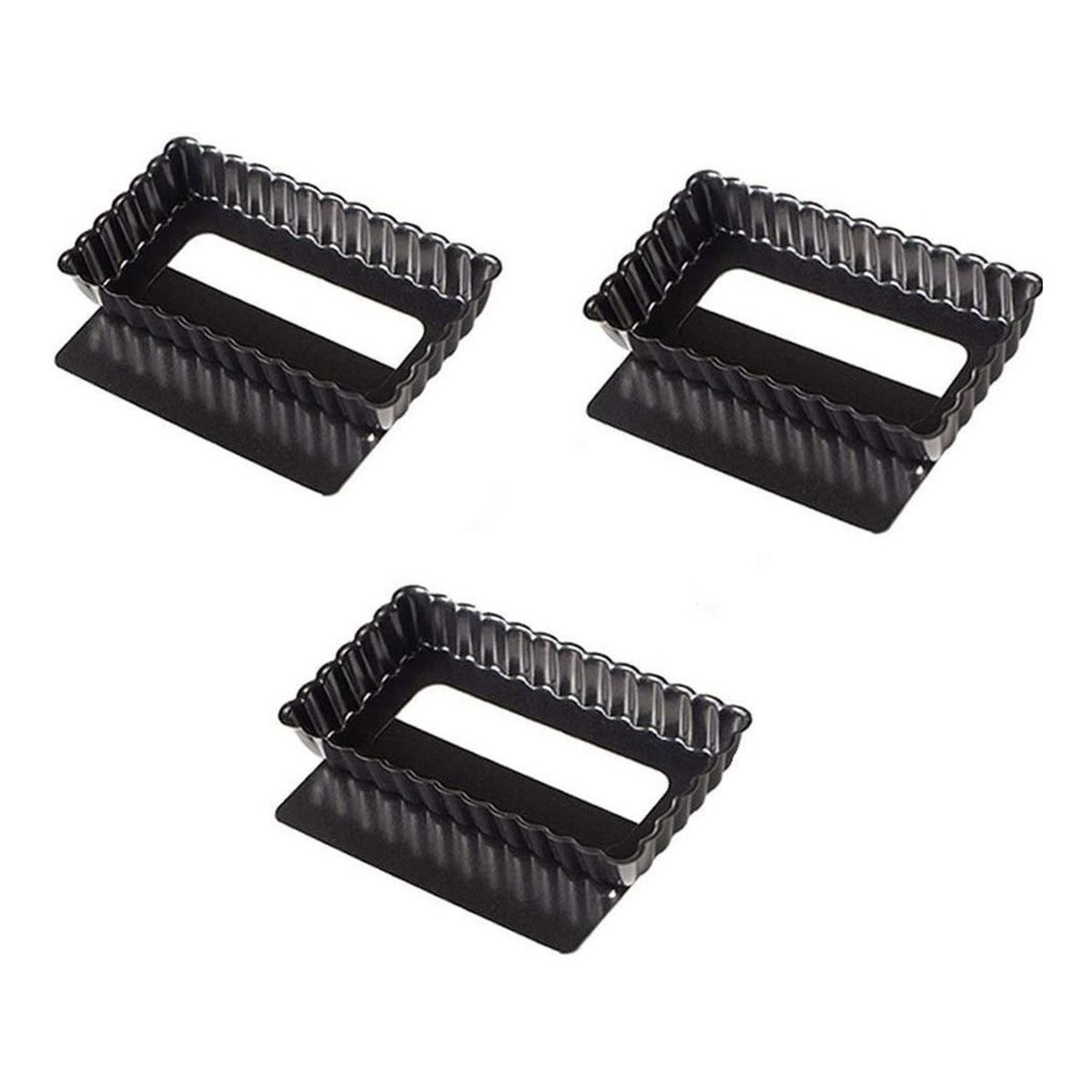 PASTELERIUSCL - pack x3 molde tarta rectangular desmontable individual molde tartaleta molde pie individual