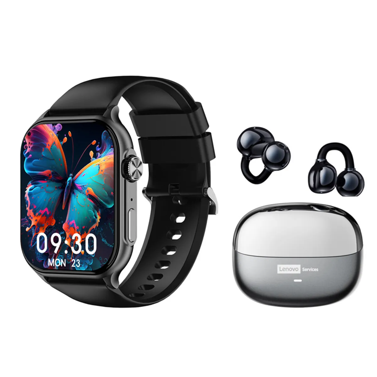 LENOVO - Lenovo LE06 Audífonos-Negro y Lenovo F101 B Reloj inteligente