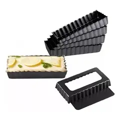 PASTELERIUS - Pack X12 Molde Desmontables Moldes Rectangular Individual molde tartaleta molde pie individual