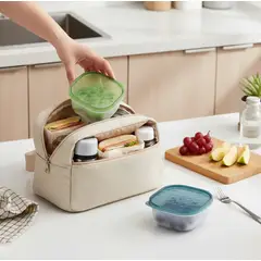 GENERICO - Pote Contenedor Plástico Cuadrado Para Alimentos 125cm