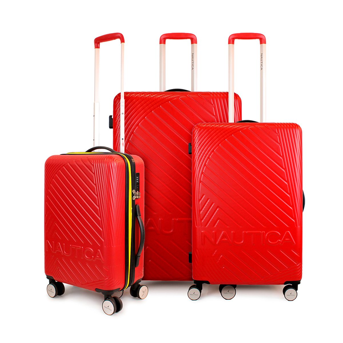 NAUTICA - Set de 3 maletas S+M+ L Nautica Bahamas roja