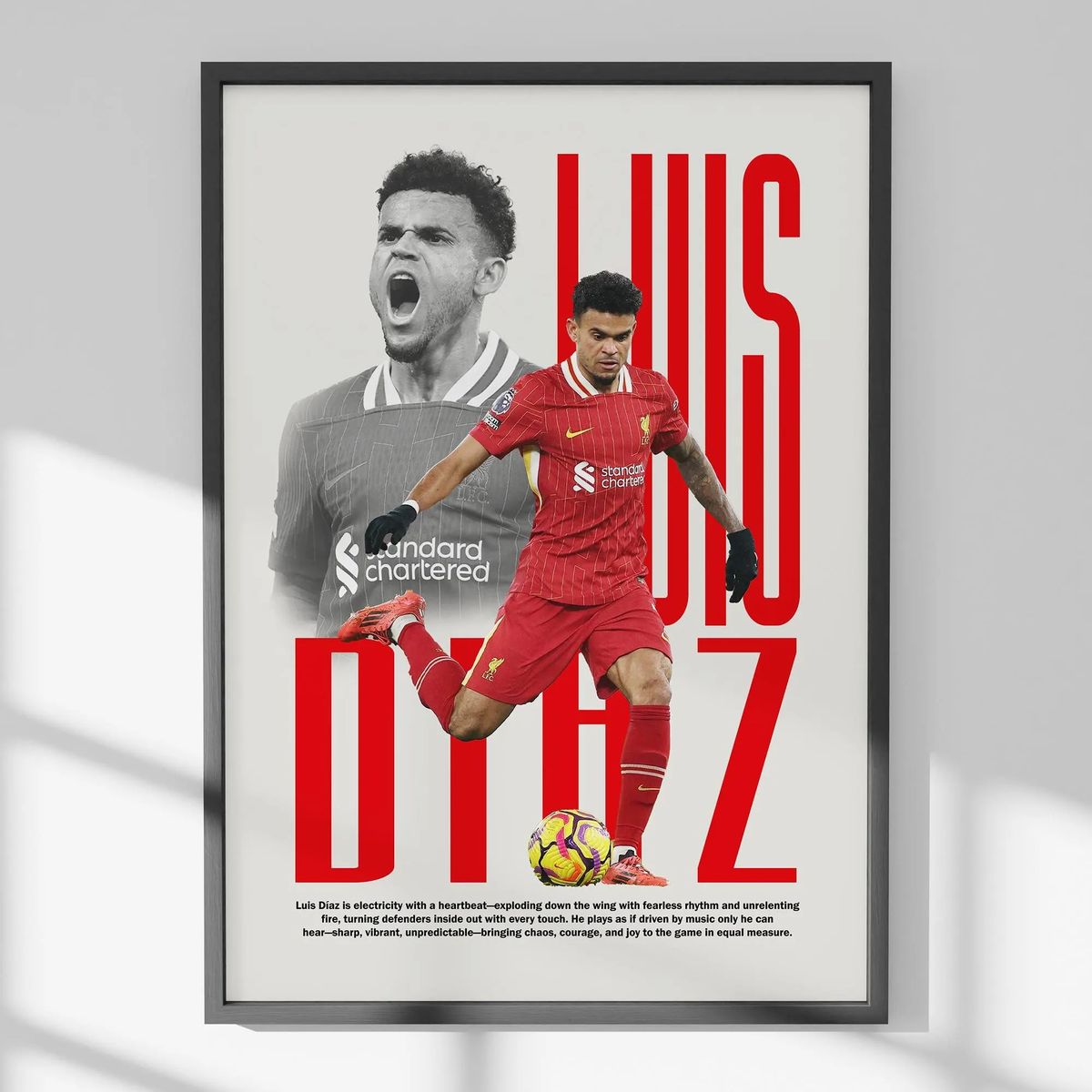 GENERICO - Cuadro De Luis Díaz Del Liverpool Fc Futbol + Marco