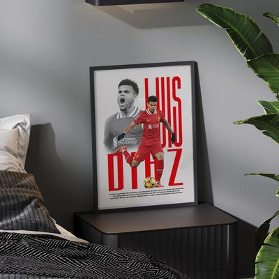 Imagen 2 del producto Cuadro De Luis Díaz Del Liverpool Fc Futbol + Marco