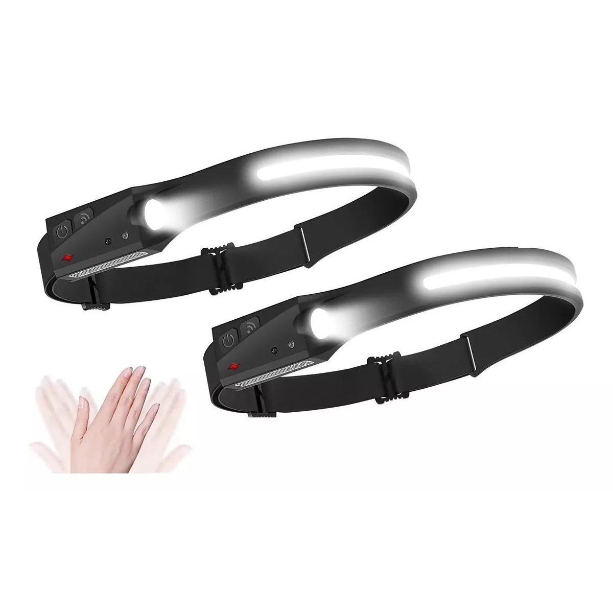 GENERICO - Linterna Led Frontal De Cintillo Cabeza Es Recargable PACK 2