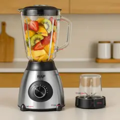 RAF - Licuadora Juguera Multiuso 2 en 1 Picadora y Jarra de Vidrio