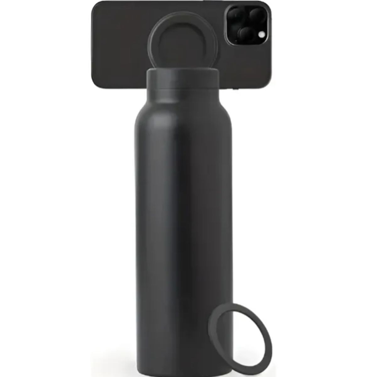 GENERICO - Botella Deportiva 710ml Acero Inoxidable Soporte Magnético Negro