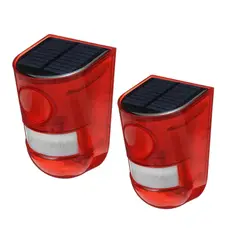 MOVI - Pack 2 Sirenas de Alarma Solar con Sensor de Movimiento – Luz y Sonido Disuasivo para Exterior