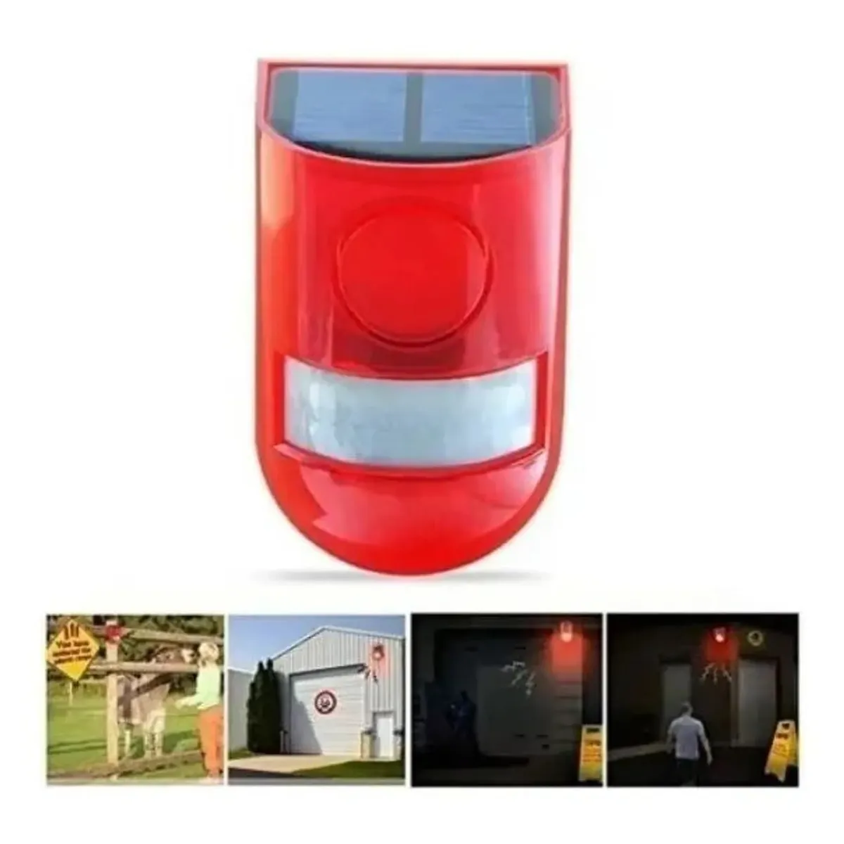 MOVI - Pack 2 Sirenas de Alarma Solar con Sensor de Movimiento – Luz y Sonido Disuasivo para Exterior