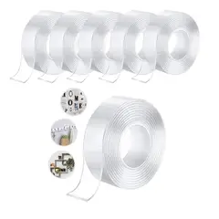GENERICO - Pack X6 Cinta Doble Contacto Nano Gel Invisible Lavable 5mt