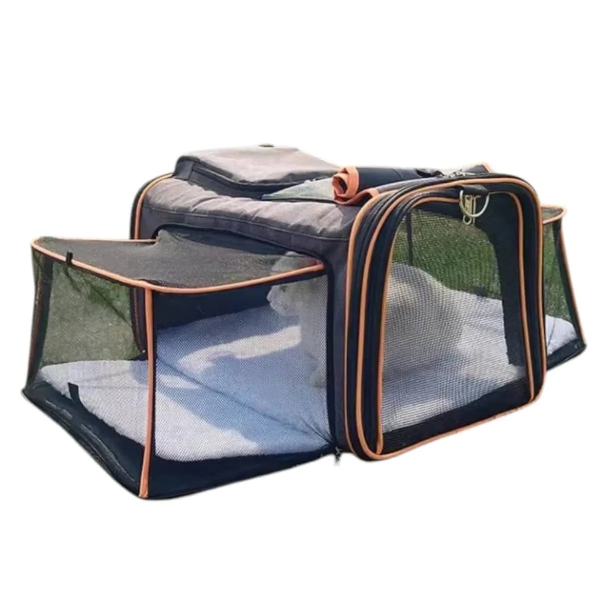 GENERICO - Bolso Transportador Mascotas - Avión Mochila Gato Perros Xl Gris